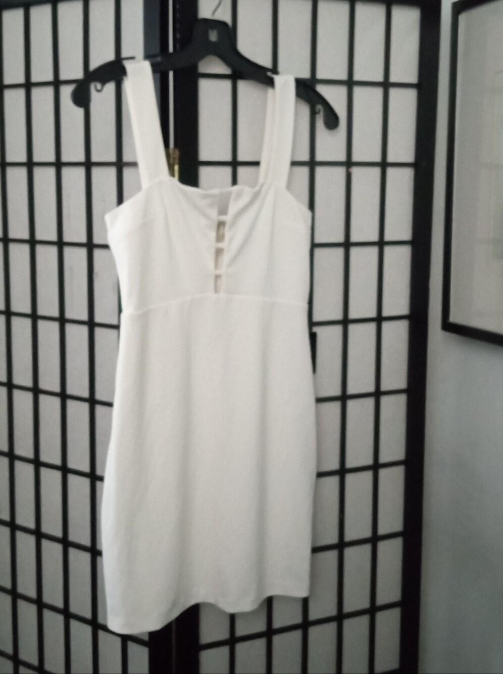 New Express White Ladder-Front Sleeveless Dress XS
